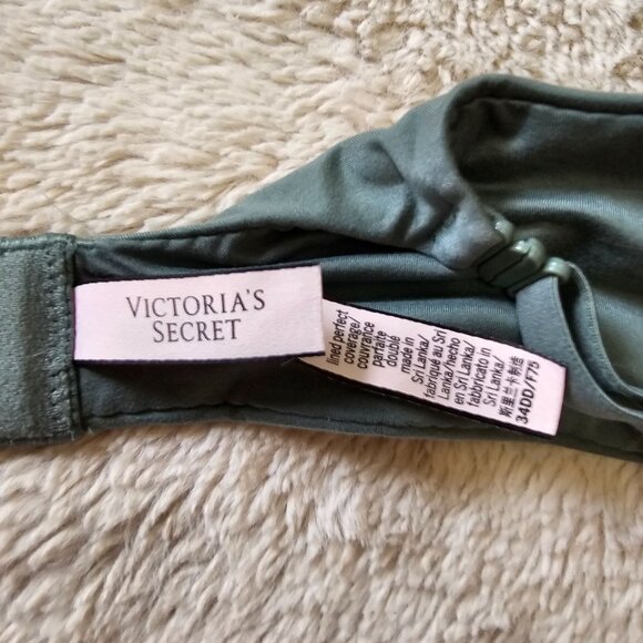34DD Victorias Secret Body By Victoria Lined Perfect Coverage Bra Lace Green - Picture 3 of 10